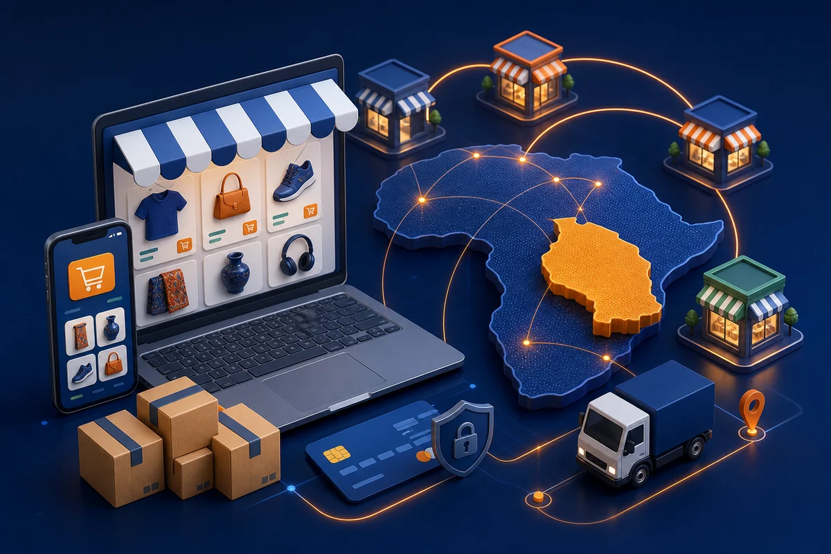 FlaxCity Marketplace and Commerce Platform in Tanzania technology illustration